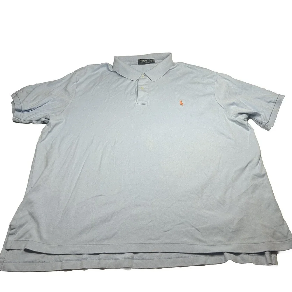 Ralph Lauren Polo Shirt Men's 3XB Blue Short Sleeve Pony‎ Classic *SPOTS/HOLE